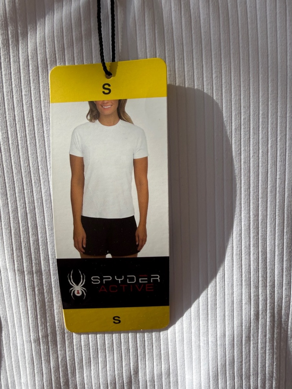 NWT Spyder White Ribbed Short Sleeve Athletic Tee Size Small - Picture 4 of 16